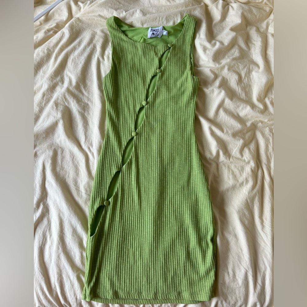 Green Princess Polly Bodycon dress with cutouts!